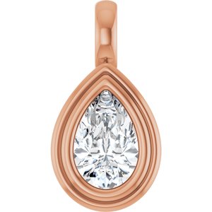 18K Rose Gold 8.5x5.5 mm Pear Charm/Pendant Mounting