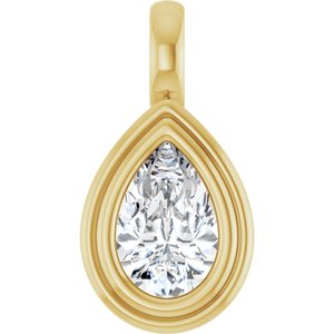 10K Yellow Gold 8.5x5.5 mm Pear Charm/Pendant Mounting