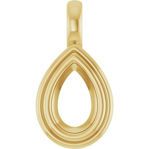 14K Yellow Gold 8.5x5.5 mm Pear Charm/Pendant Mounting – image 2