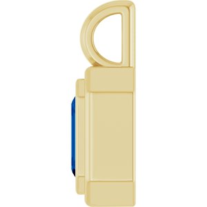 14K Yellow Gold Lab-Grown Blue Sapphire Charm/Pendant – image 3