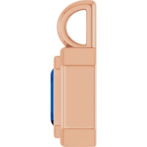 14K Rose Gold Lab-Grown Blue Sapphire Charm/Pendant – image 3