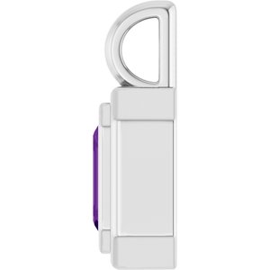 Platinum Natural Amethyst Charm/Pendant – image 3