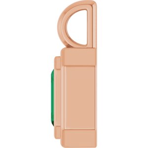 14K Rose Gold Natural Emerald Charm/Pendant – image 3