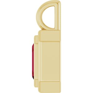 14K Yellow Gold Lab-Grown Ruby Charm/Pendant – image 3