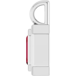 14K White Gold Lab-Grown Ruby Charm/Pendant – image 3