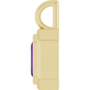 14K Yellow Gold Natural Amethyst Charm/Pendant – image 3