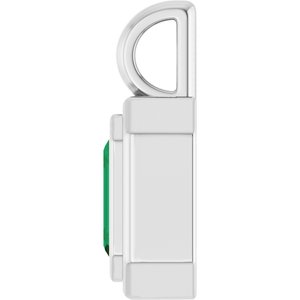 14K White Gold Natural Emerald Charm/Pendant – image 3