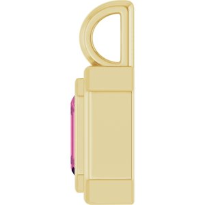 14K Yellow Gold Natural Pink Tourmaline Charm/Pendant – image 3