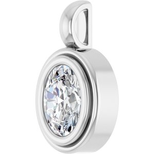 10K X1 White Gold 7.5x5.5 mm Oval Charm/Pendant Mounting – image 3