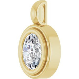 18K Yellow Gold 7.5x5.5 mm Oval Charm/Pendant Mounting – image 3
