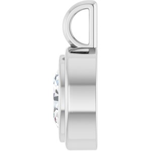 18K Palladium White Gold 7.5x5.5 mm Oval Charm/Pendant Mounting – image 5