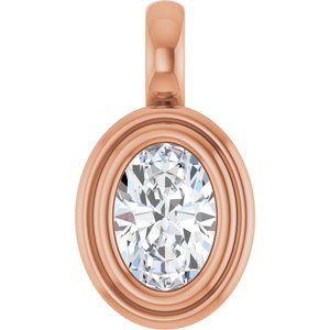 18K Rose Gold 6.5x4.5 mm Oval Charm/Pendant Mounting