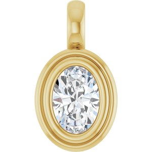 10K Yellow Gold 6.5x4.5 mm Oval Charm/Pendant Mounting
