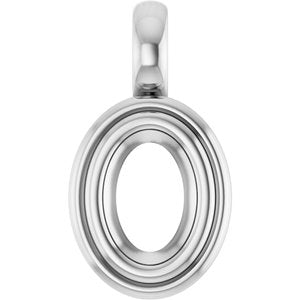 18K X1 White Gold 6.5x4.5 mm Oval Charm/Pendant Mounting – image 2