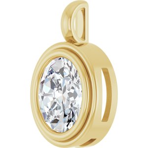 18K Yellow Gold 11x9 mm Oval Charm/Pendant Mounting – image 3