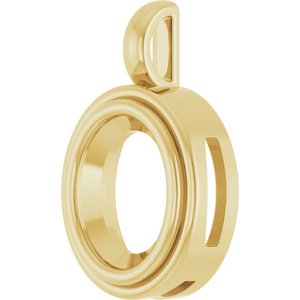 14K Yellow Gold 11x9 mm Oval Charm/Pendant Mounting – image 4