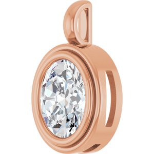10K Rose Gold 11x9 mm Oval Charm/Pendant Mounting – image 3