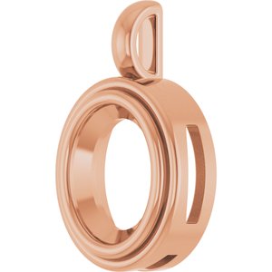 10K Rose Gold 11x9 mm Oval Charm/Pendant Mounting – image 4