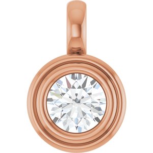 10K Rose Gold 5.5 mm Round Charm/Pendant Mounting
