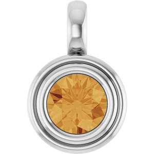 Platinum Natural Citrine Charm/Pendant