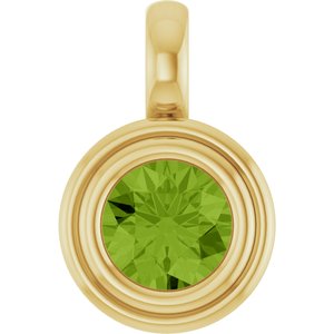 14K Yellow Gold Natural Peridot Charm/Pendant