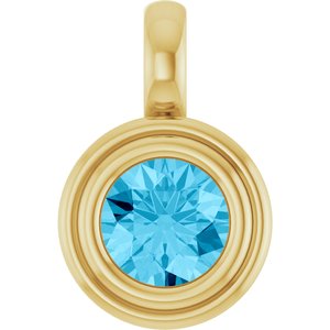 14K Yellow Gold Natural Aquamarine Charm/Pendant
