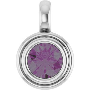 14K White Gold Lab-Grown Alexandrite Charm/Pendant