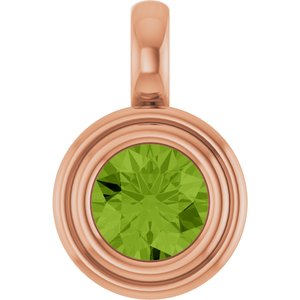 14K Rose Gold Natural Peridot Charm/Pendant