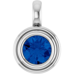 Sterling Silver Natural Blue Sapphire Charm/Pendant