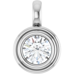 18K X1 White Gold 5.5 mm Round Charm/Pendant Mounting
