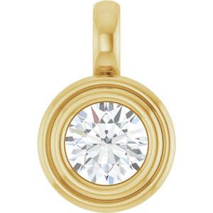 14K Yellow Gold 5/8 CT Natural Diamond Charm/Pendant