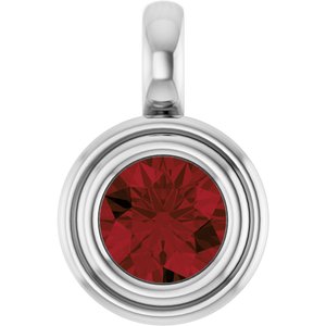 Sterling Silver Natural Mozambique Garnet Charm/Pendant