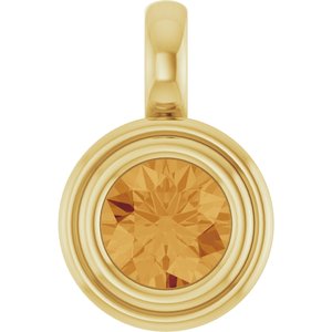 14K Yellow Gold Natural Citrine Charm/Pendant