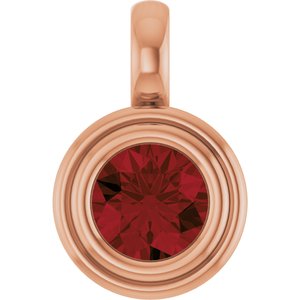 14K Rose Gold Natural Mozambique Garnet Charm/Pendant