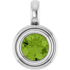 Sterling Silver Natural Peridot Charm/Pendant