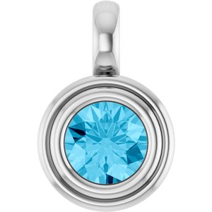 Sterling Silver Natural Aquamarine Charm/Pendant