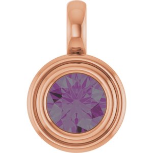 14K Rose Gold Lab-Grown Alexandrite Charm/Pendant