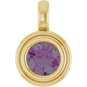 14K Yellow Gold Lab-Grown Alexandrite Charm/Pendant