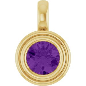 14K Yellow Gold Natural Amethyst Charm/Pendant