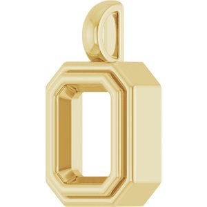 10K Yellow Gold 8.5x6.5 mm Emerald Charm/Pendant Mounting – image 4