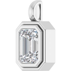 Sterling Silver 8.5x6.5 mm Emerald Charm/Pendant Mounting – image 3