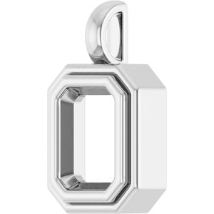 14K X1 White Gold 8.5x6.5 mm Emerald Charm/Pendant Mounting – image 4