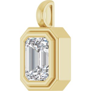 10K Yellow Gold 8.5x6.5 mm Emerald Charm/Pendant Mounting – image 3