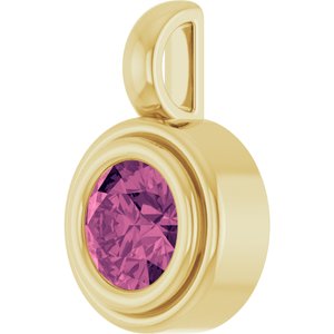 14K Yellow Gold Natural Pink Tourmaline Charm/Pendant – image 2