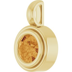 14K Yellow Gold Natural Citrine Charm/Pendant – image 2
