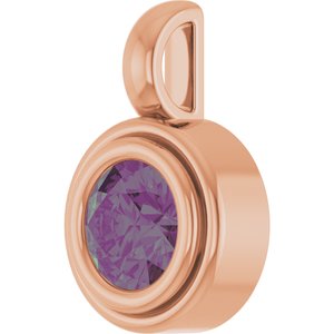 14K Rose Gold Lab-Grown Alexandrite Charm/Pendant – image 2