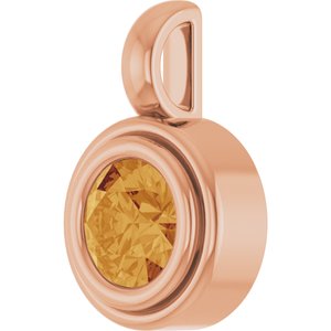14K Rose Gold Natural Citrine Charm/Pendant – image 2