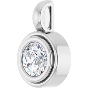 18K X1 White Gold 5.5 mm Round Charm/Pendant Mounting – image 3