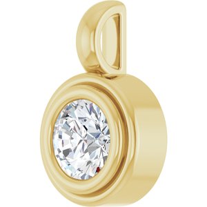 10K Yellow Gold 5.5 mm Round Charm/Pendant Mounting – image 3