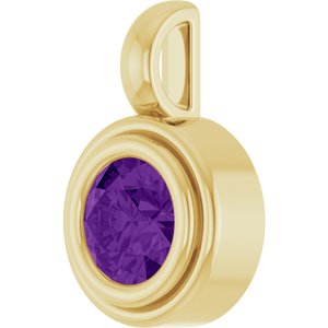 14K Yellow Gold Natural Amethyst Charm/Pendant – image 2